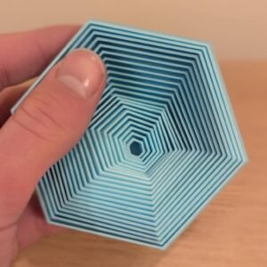 Seks kantet fidget-leke – PLA matte lyseblå