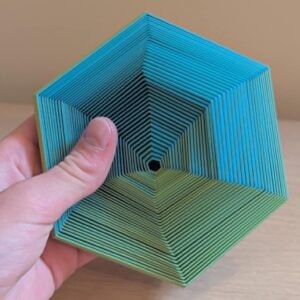 Stor sekskantet fidget-leke – 3D-printet i PLA Matte (lyseblå/gul)