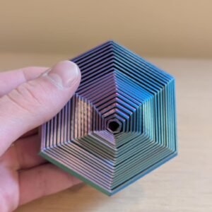 Seks kantet fidget-leke – 3D-printet i PLA Silk