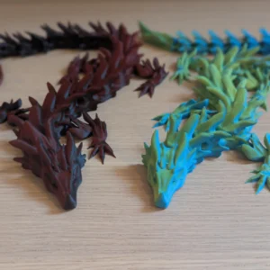 fleksibel drage – Rød + Svart og gul + lyse blå PLA Matte